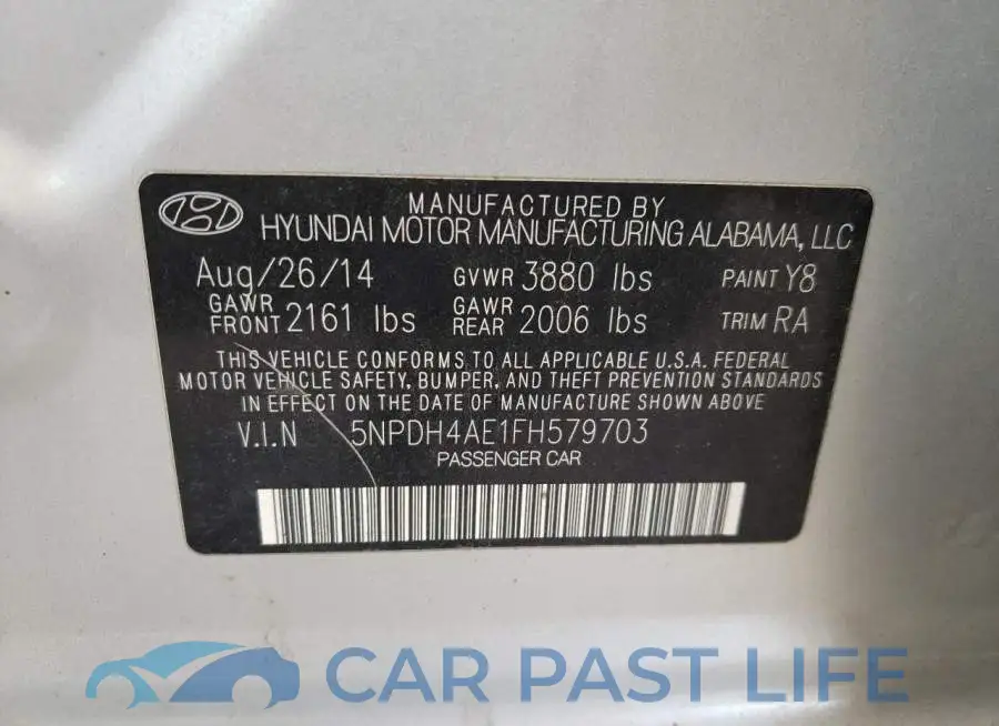 5NPDH4AE1FH579703# 12