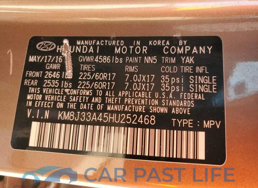 KM8J33A45HU252468# 12