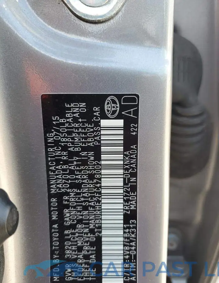 2T1BURHE2FC478002# 12