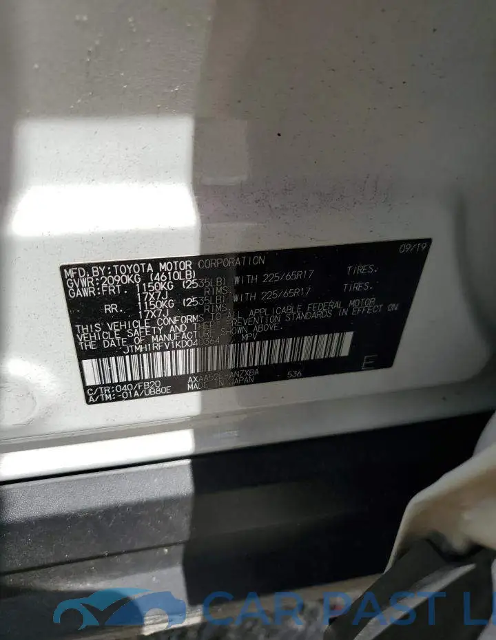 JTMH1RFV1KD040364# 13