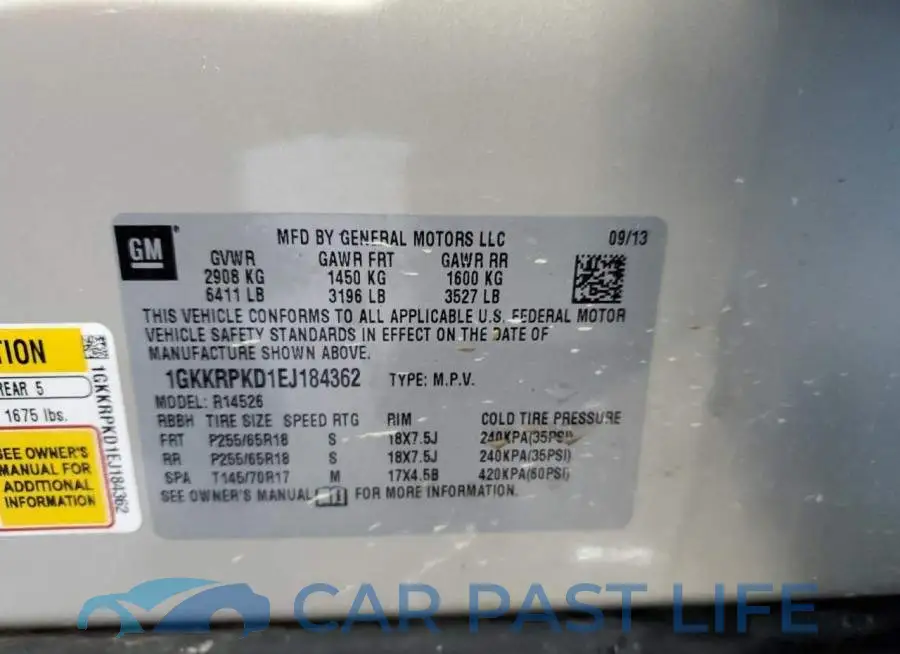 1GKKRPKD1EJ184362# 13