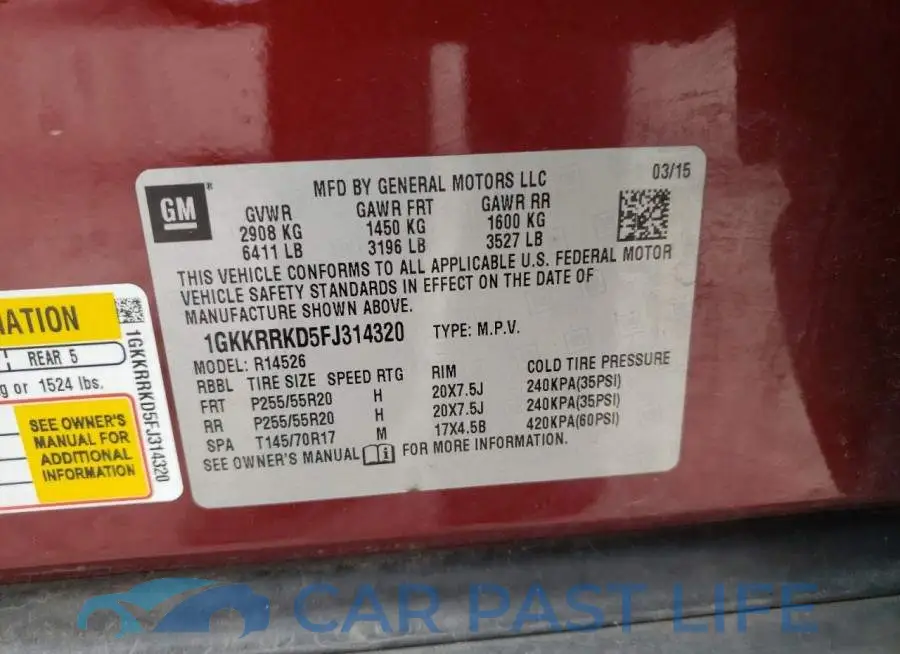 1GKKRRKD5FJ314320# 10