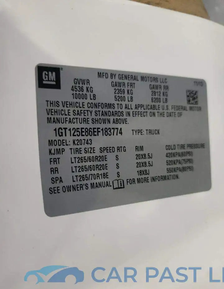 1GT125E86EF183774# 12