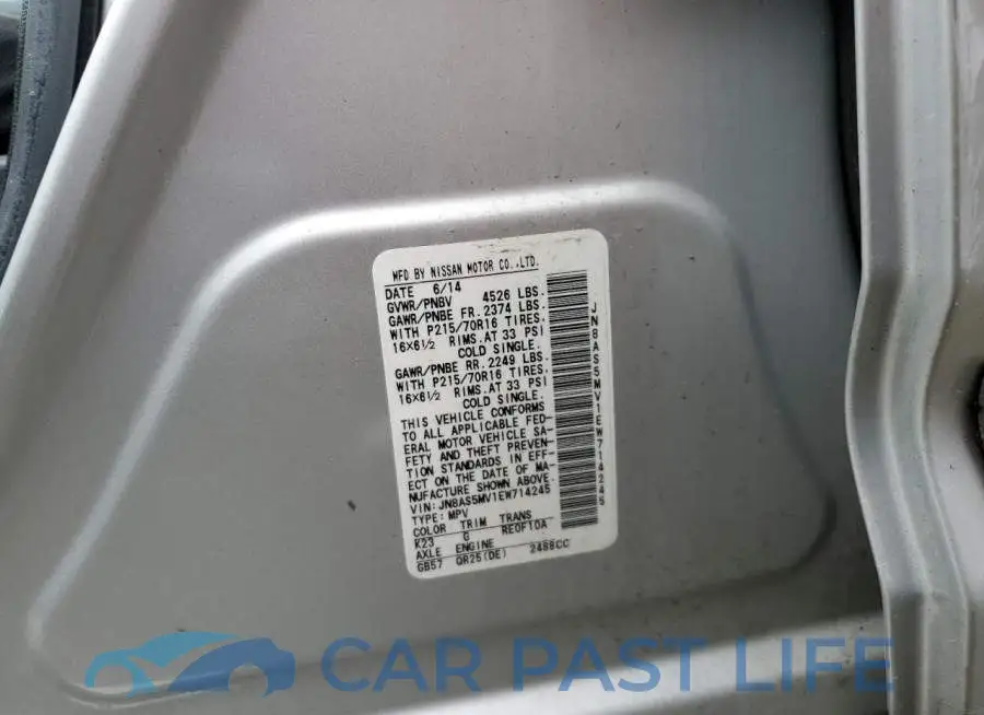 JN8AS5MV1EW714245# 13