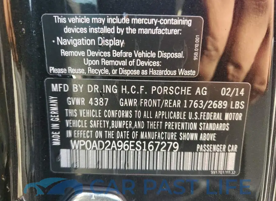 WP0AD2A96ES167279# 12