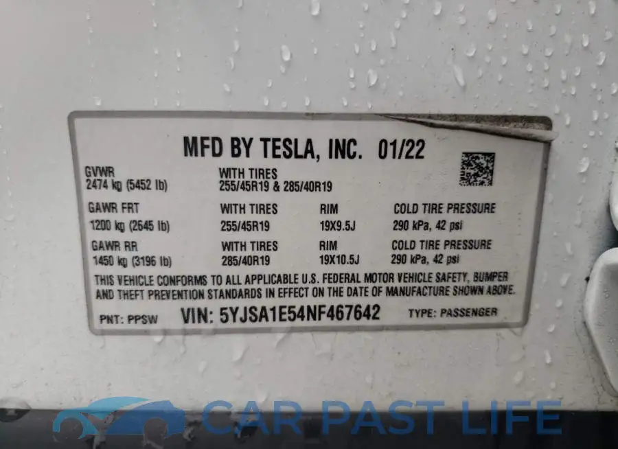 5YJSA1E54NF467642# 12