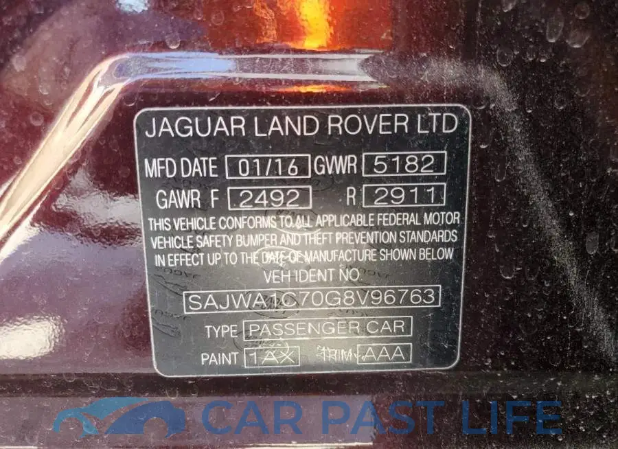 SAJWA1C70G8V96763# 12