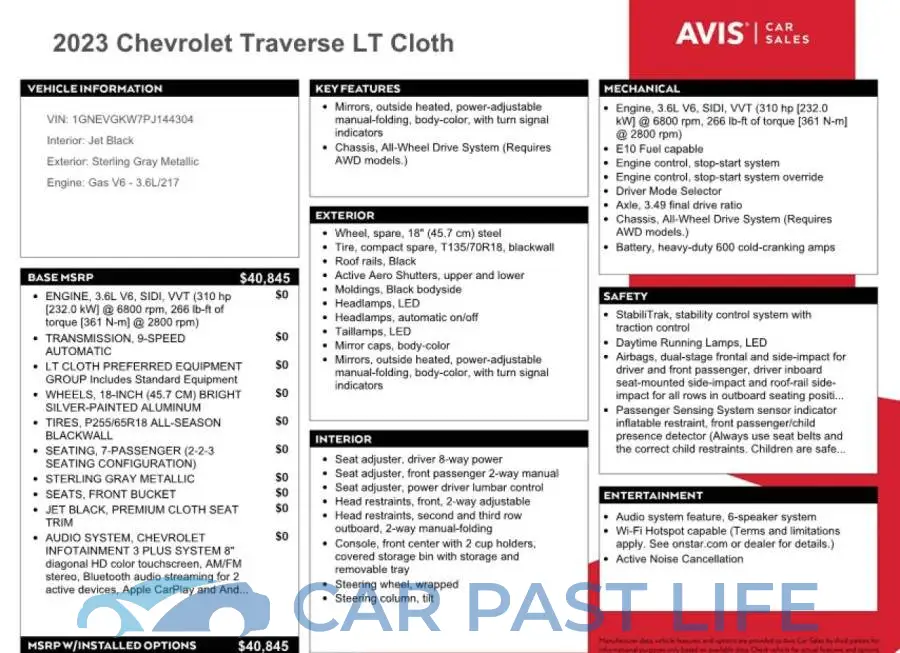 1GNEVGKW7PJ144304# 13