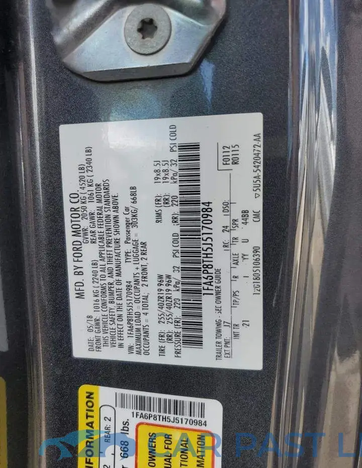 1FA6P8TH5J5170984# 12