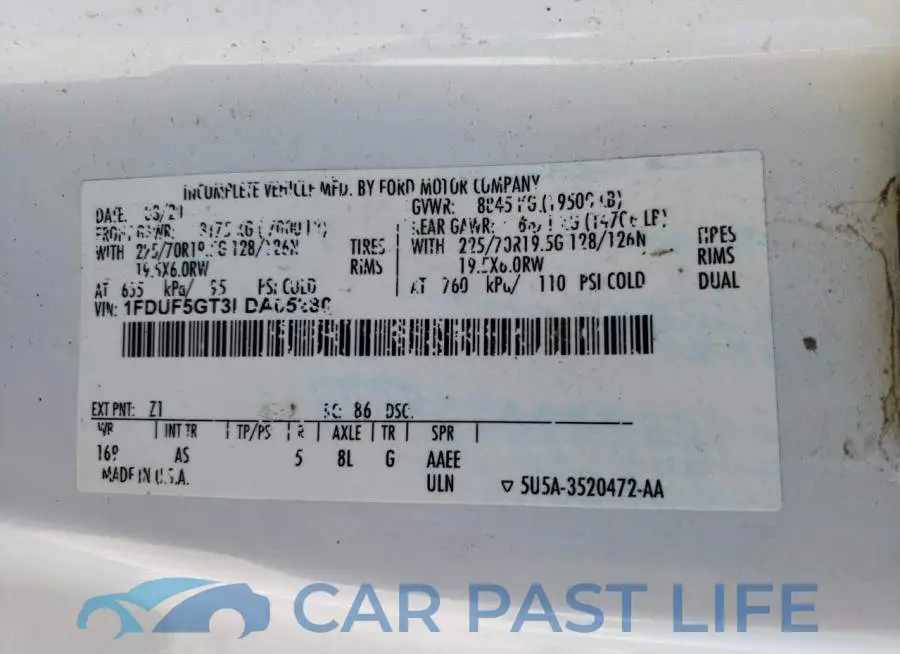 1FDUF5GT3LDA05280# 13