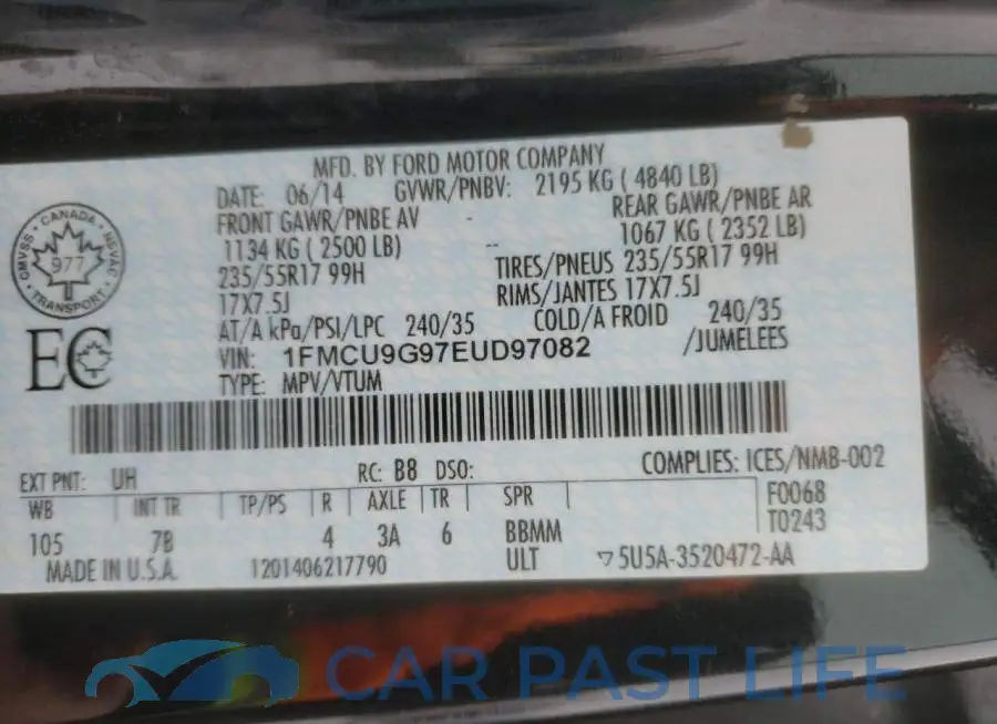 1FMCU9G97EUD97082# 14
