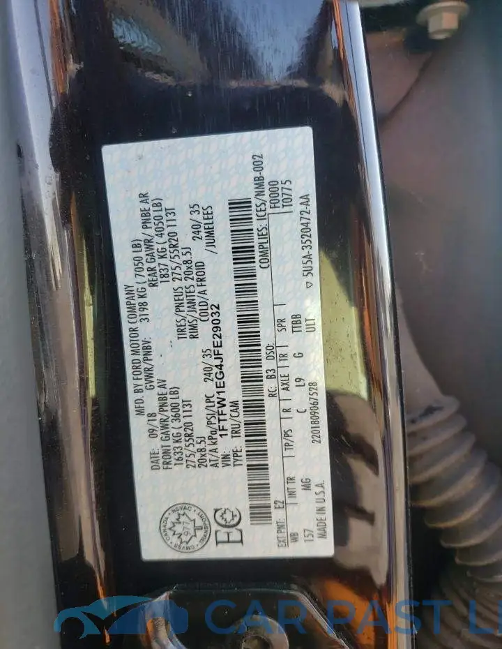 1FTFW1EG4JFE29032# 12
