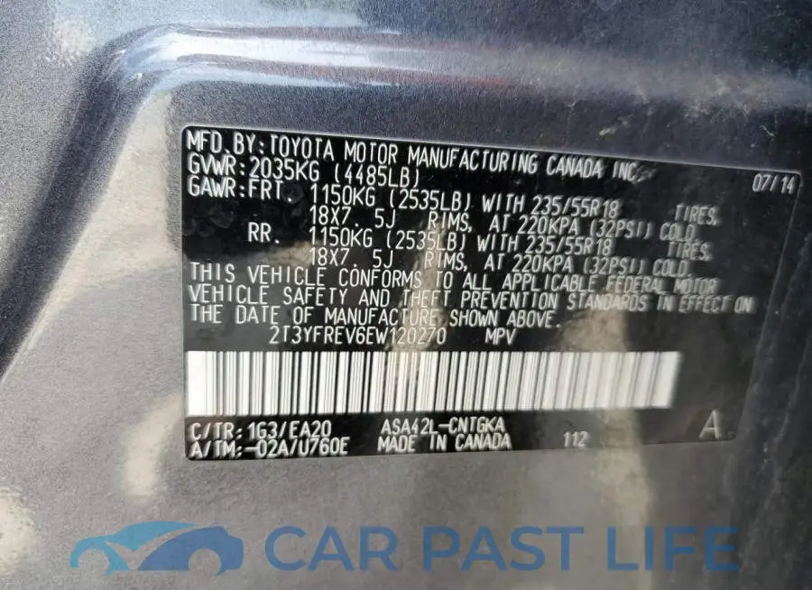 2T3YFREV6EW120270# 13