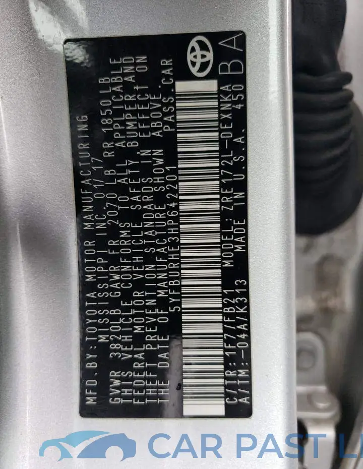 5YFBURHE3HP642201# 12