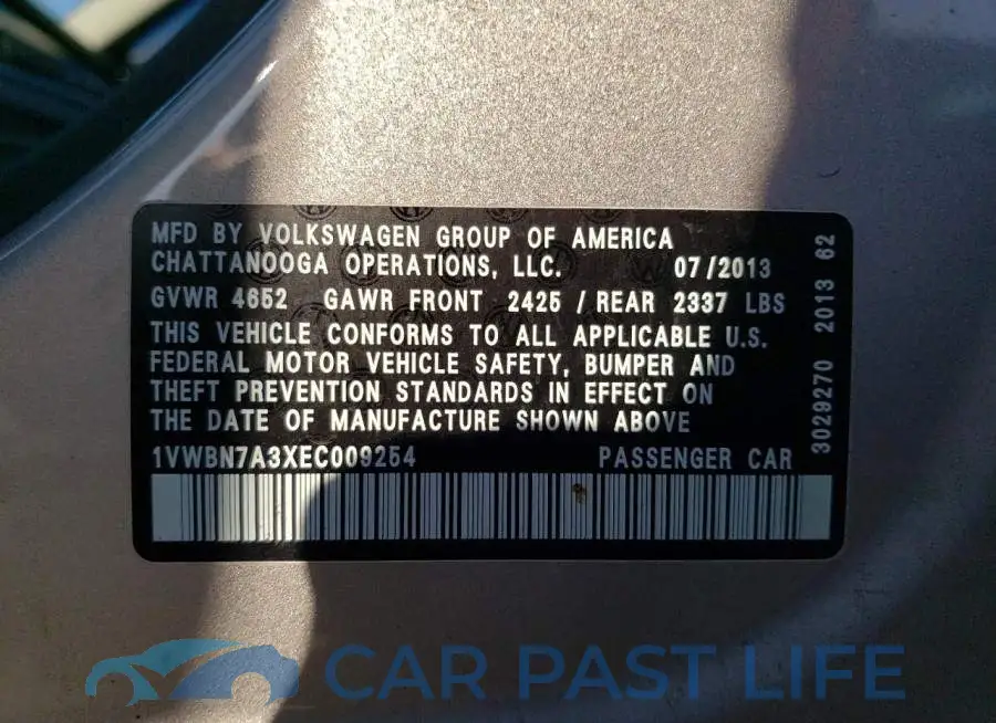 1VWBN7A3XEC009254# 12