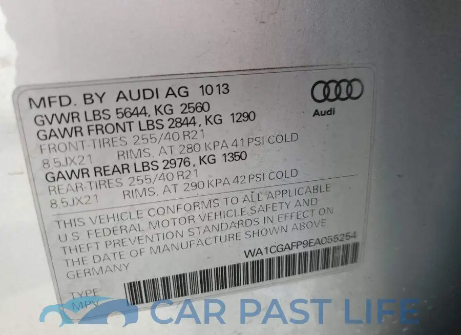 WA1CGAFP9EA055254# 13