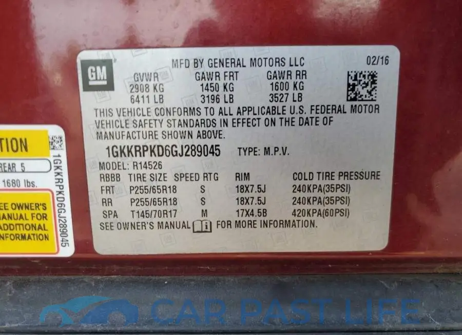1GKKRPKD6GJ289045# 14