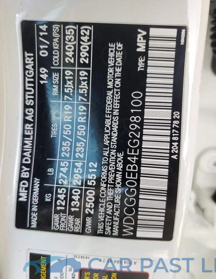 WDCGG0EB4EG298100# 14