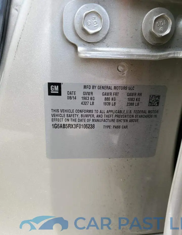 1G6AB5RX3F0106238# 12