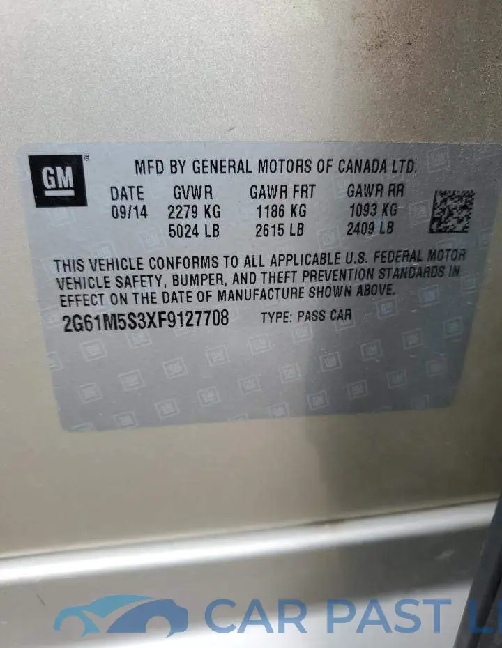 2G61M5S3XF9127708# 12