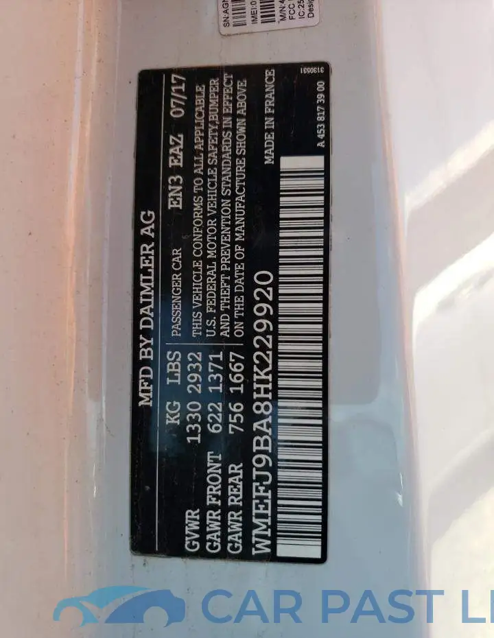 WMEFJ9BA8HK229920# 12