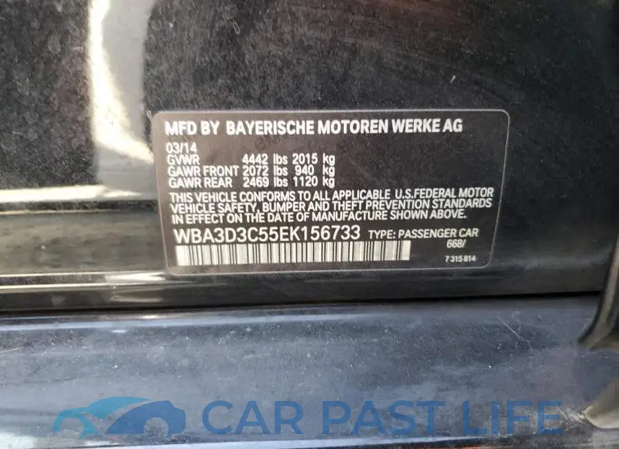 WBA3D3C55EK156733# 12