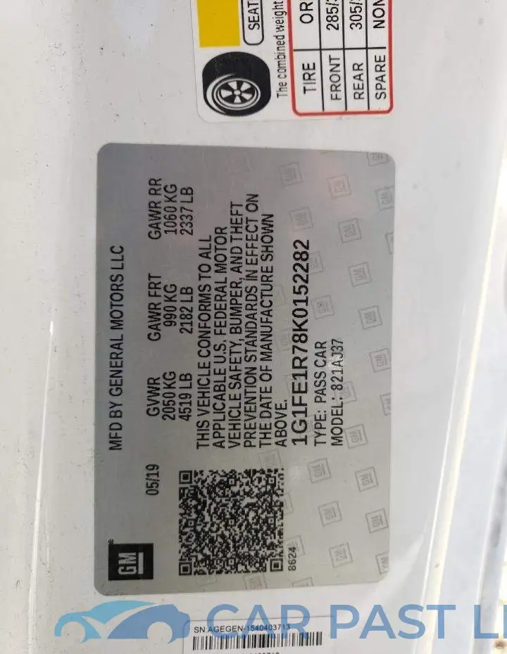 1G1FE1R78K0152282# 12