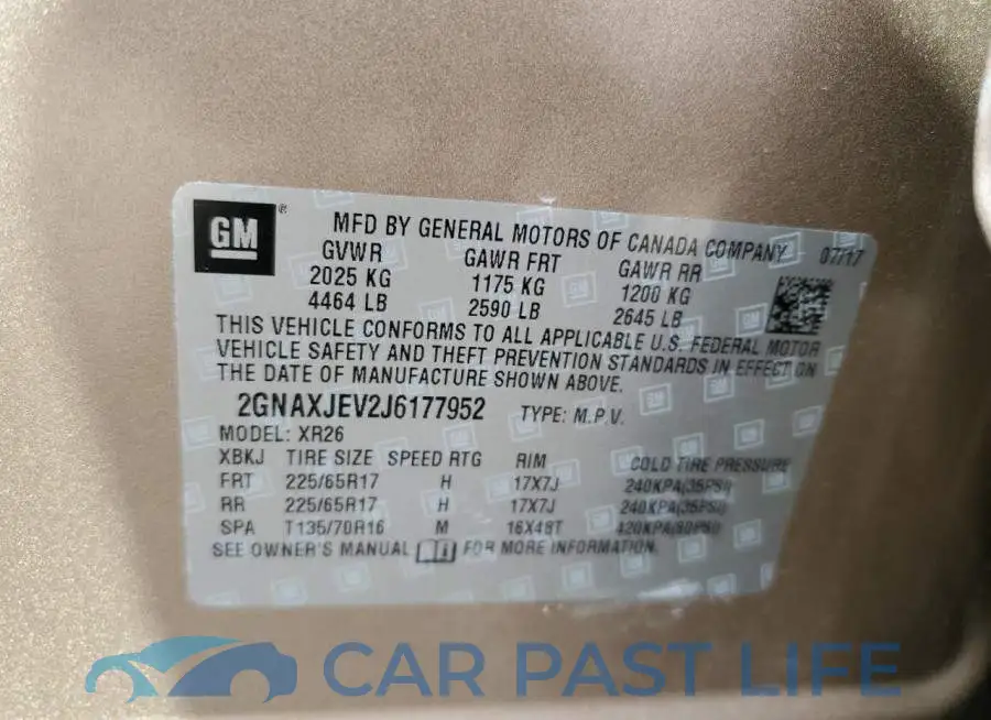 2GNAXJEV2J6177952# 12