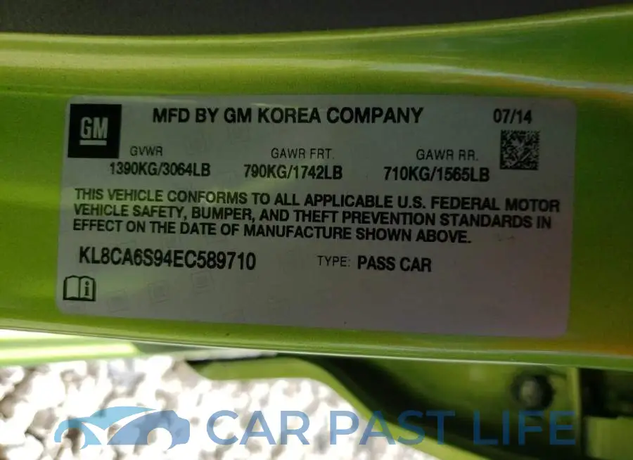 KL8CA6S94EC589710# 12
