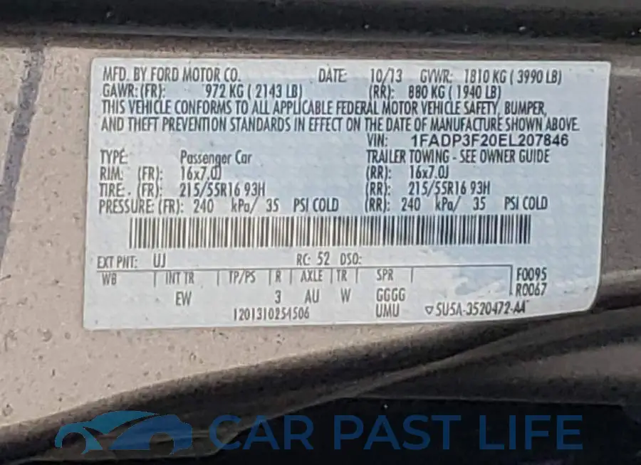 1FADP3F20EL207846# 12