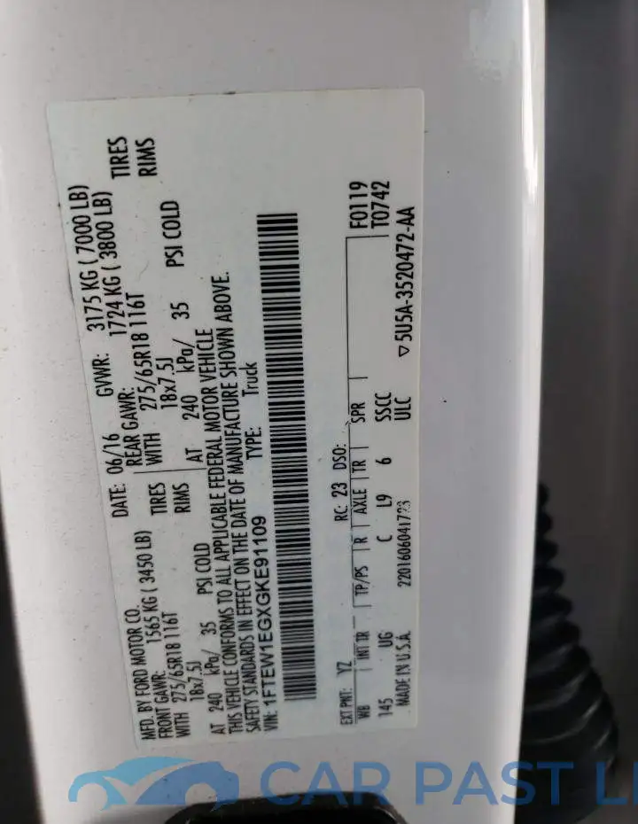 1FTEW1EGXGKE91109# 12