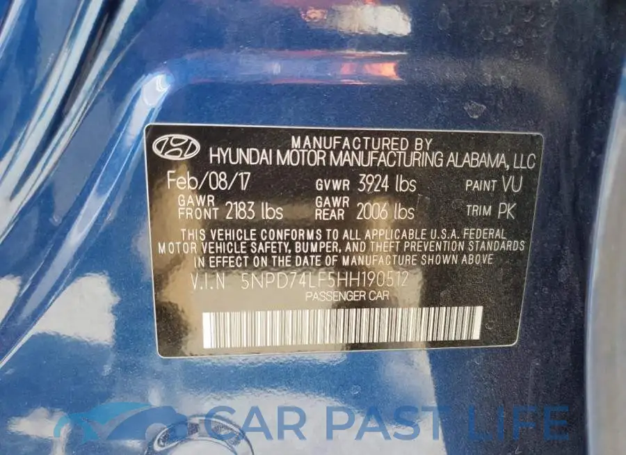 5NPD74LF5HH190512# 12