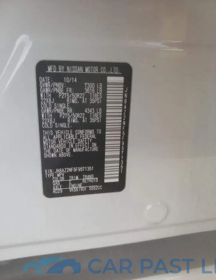 JN8AZ2NF5F9571351# 13