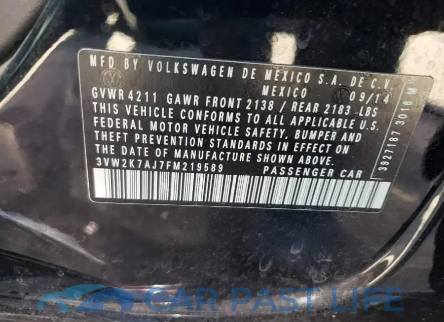 3VW2K7AJ7FM219589# 13