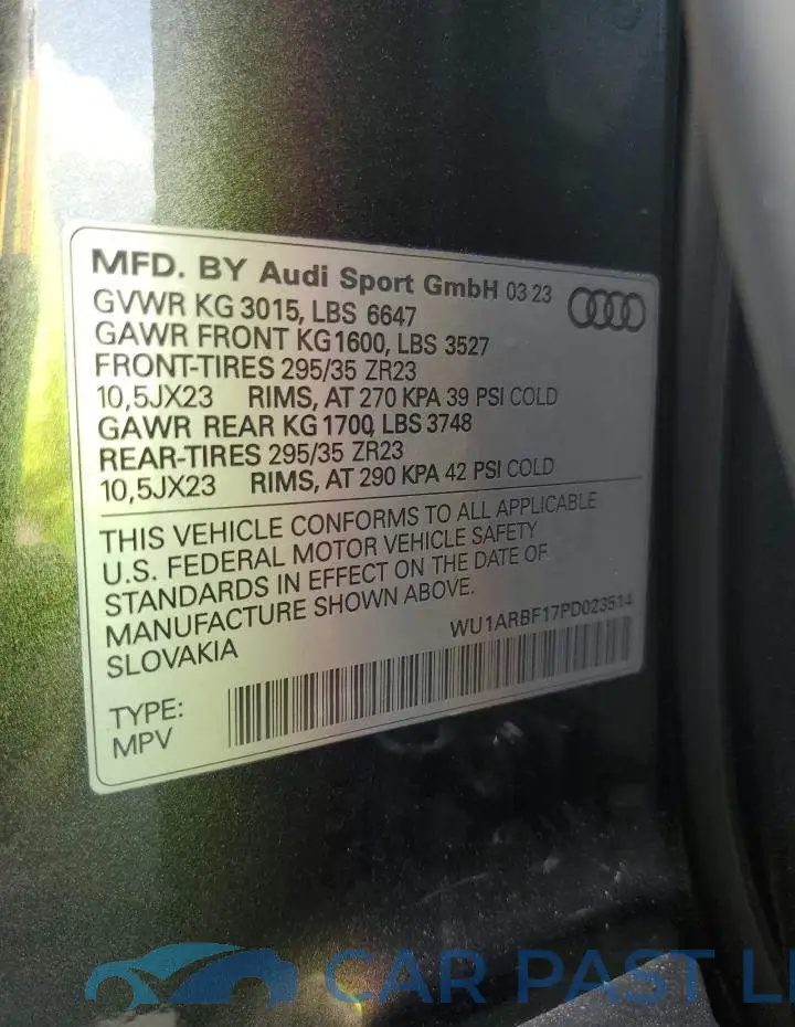 WU1ARBF17PD023514# 13