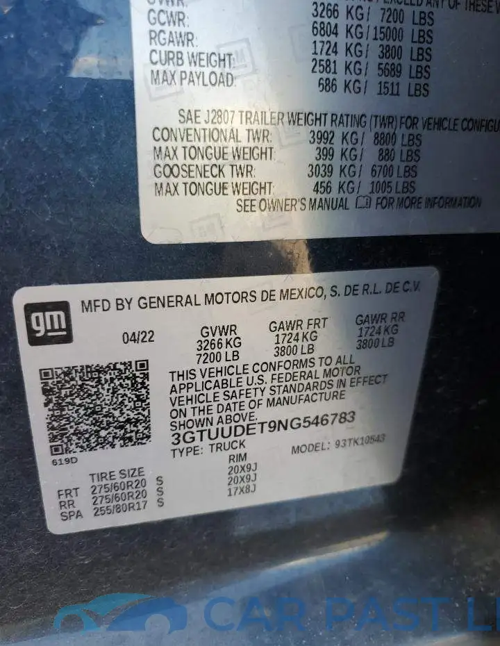 3GTUUDET9NG546783# 13