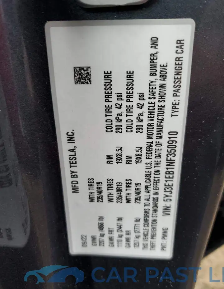 5YJ3E1EB1NF350910# 13
