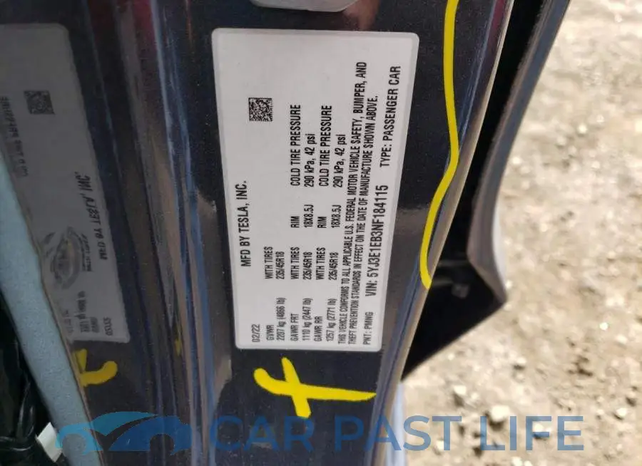 5YJ3E1EB3NF184115# 13