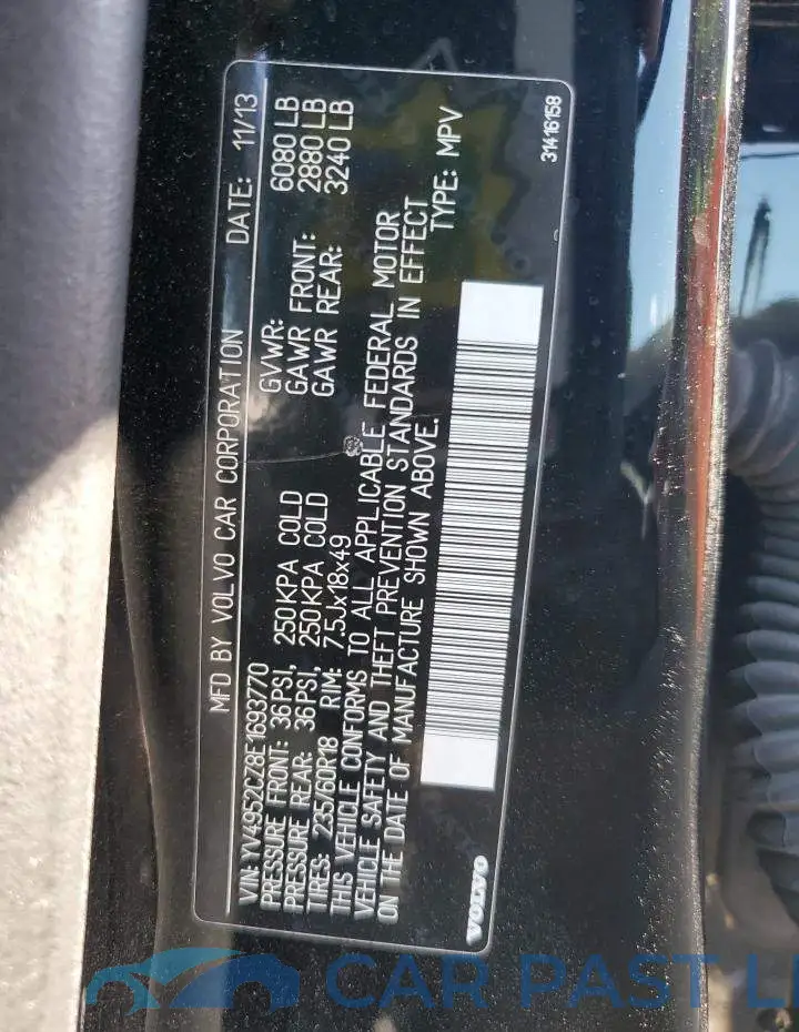 YV4952CZ8E1693770# 12