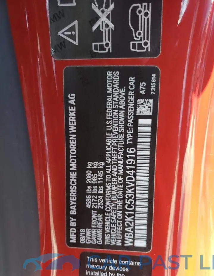 WBA2K1C53KVD41916# 12