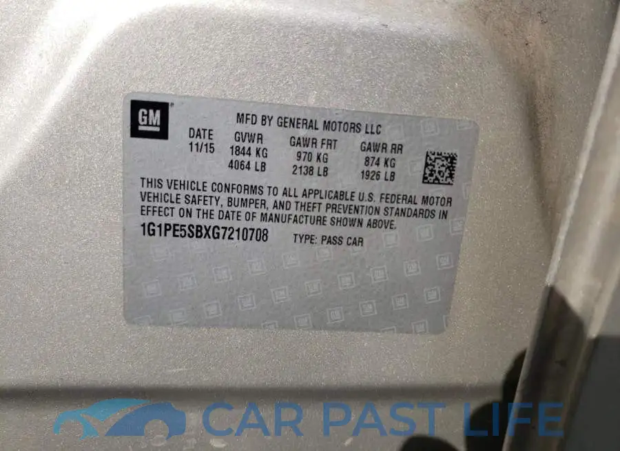 1G1PE5SBXG7210708# 12