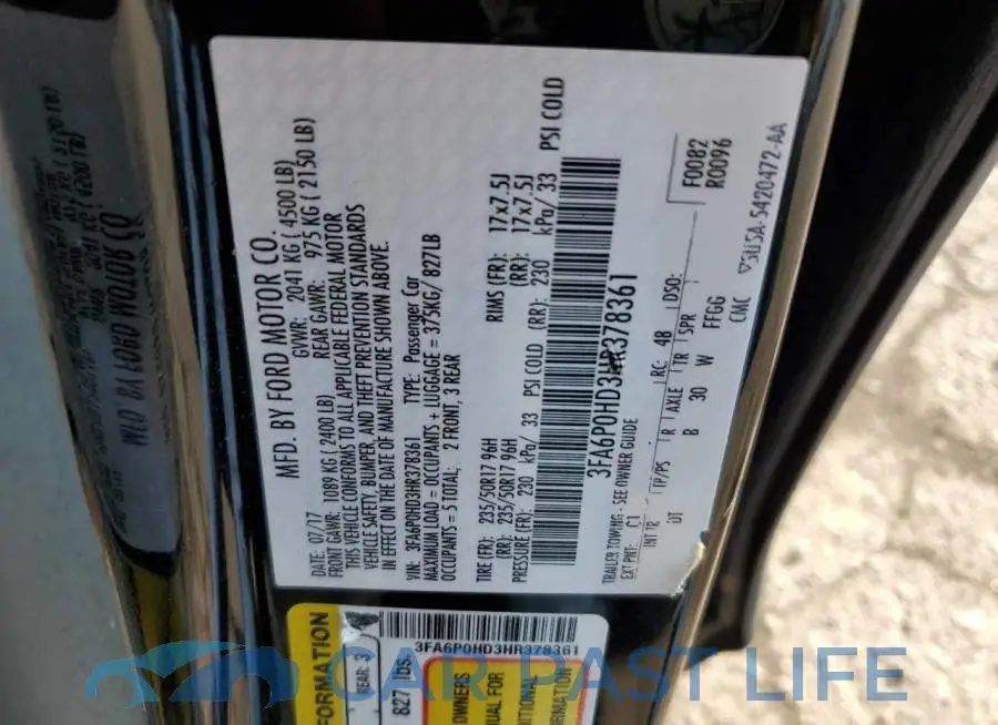 3FA6P0HD3HR378361# 12