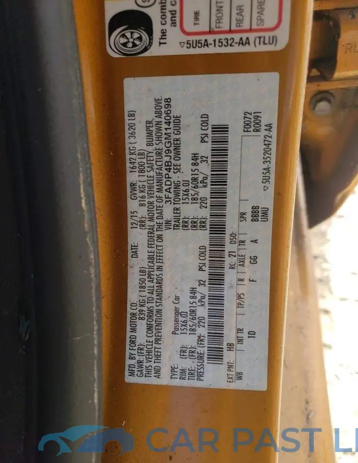 3FADP4BJ9GM140698# 12