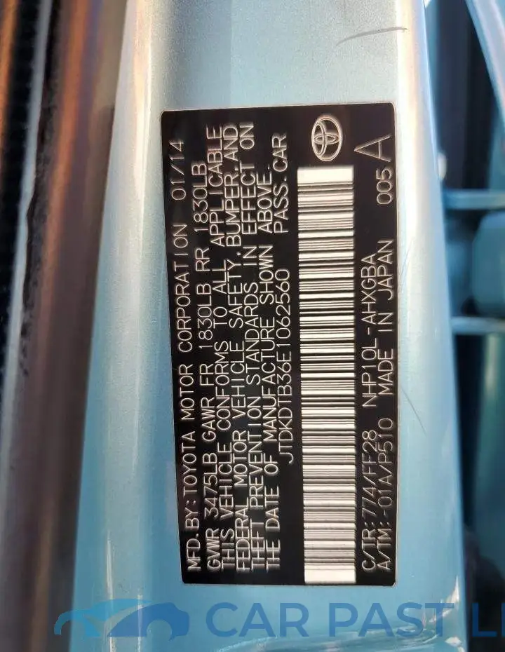 JTDKDTB36E1062560# 12