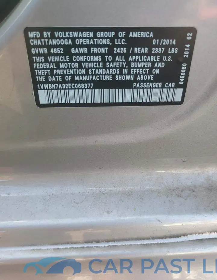 1VWBN7A32EC068377# 13