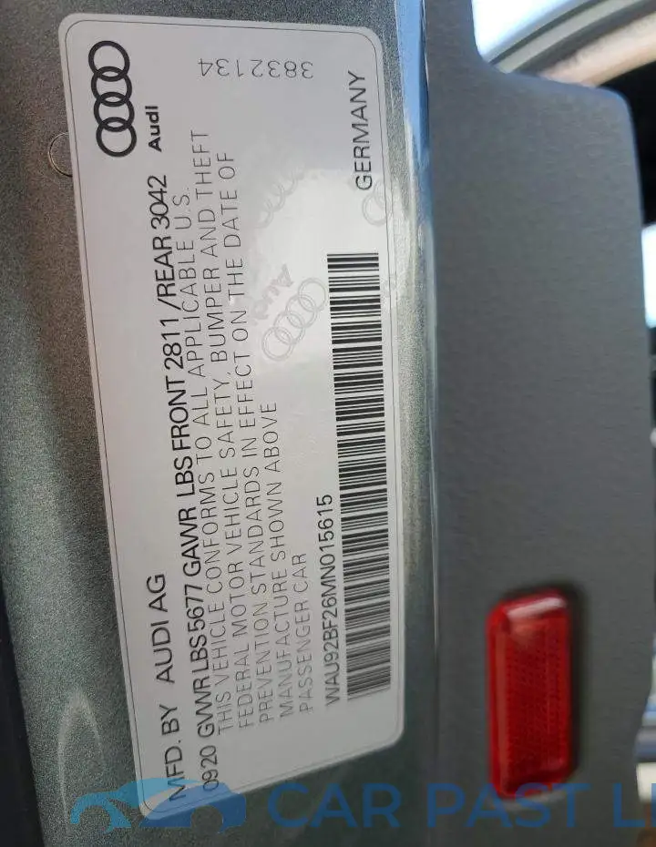WAU92BF26MN015615# 12