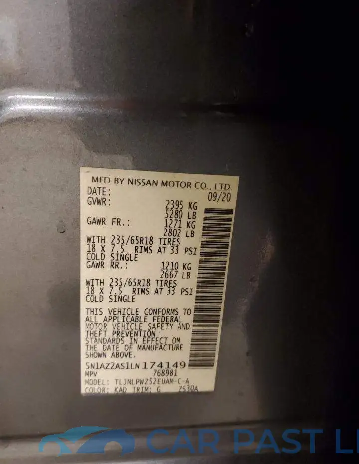 5N1AZ2AS1LN174149# 12