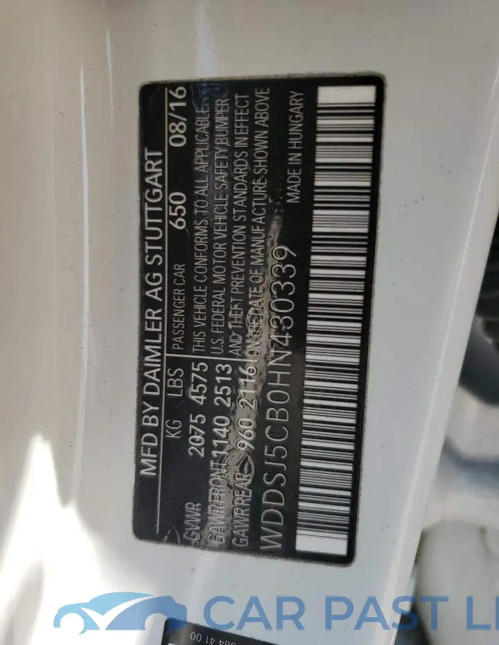 WDDSJ5CB0HN430339# 12