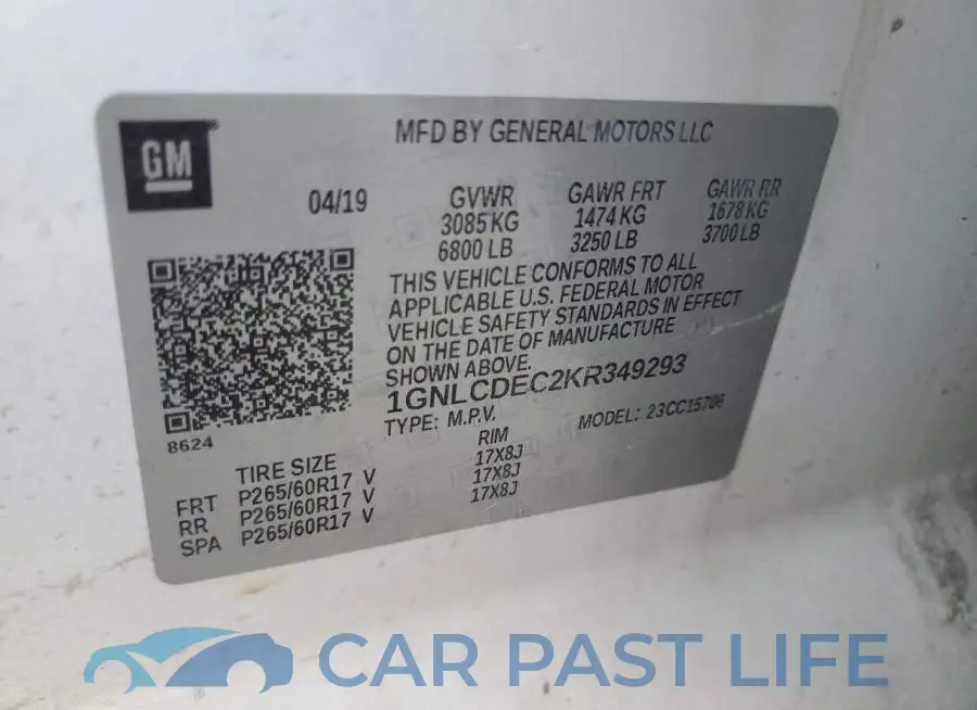 1GNLCDEC2KR349293# 13