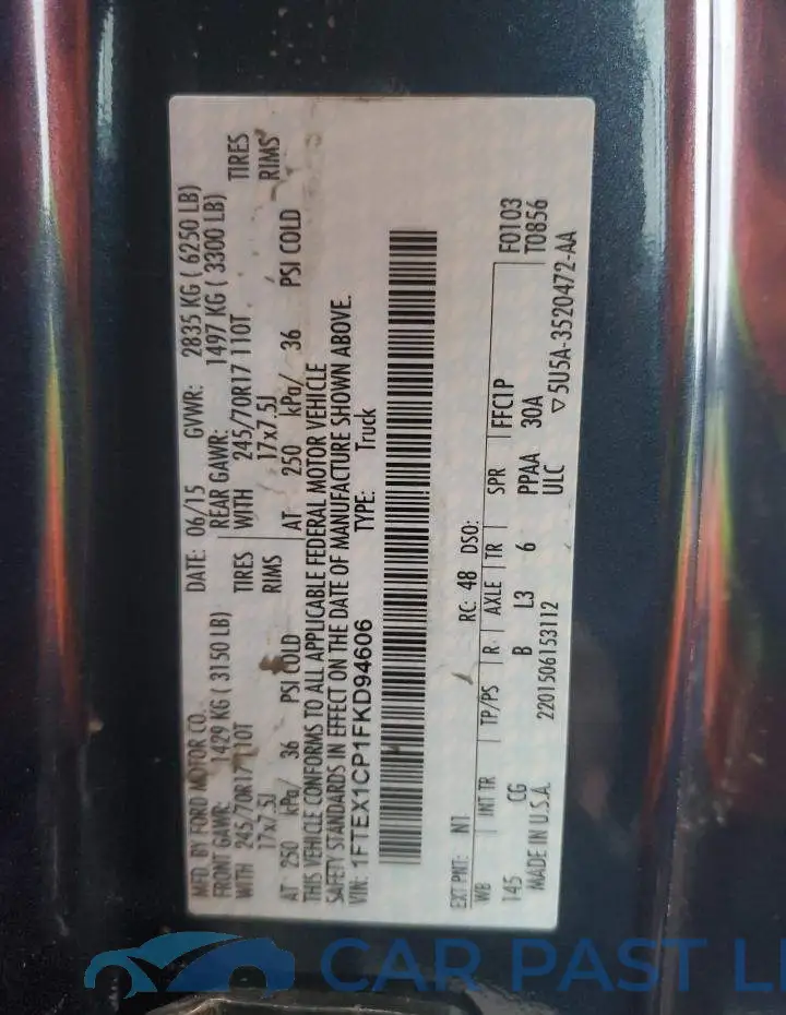 1FTEX1CP1FKD94606# 13